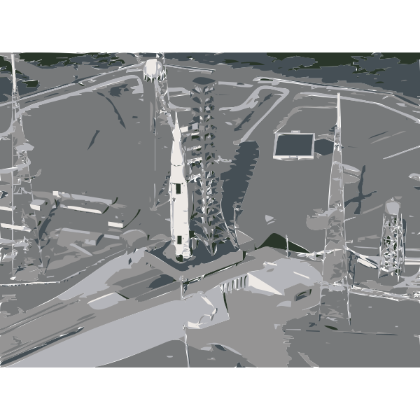 Artist concept of SLS on launchpad